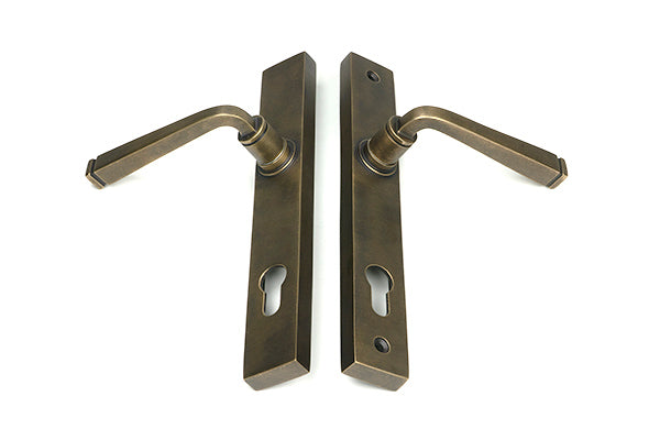 Burnished Brass Avon Slimline Lever Espag. Lock Set