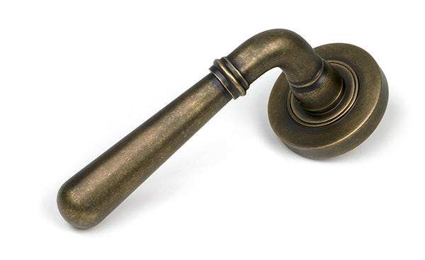 Burnished Brass Newbury Lever on Rose Set (Plain)