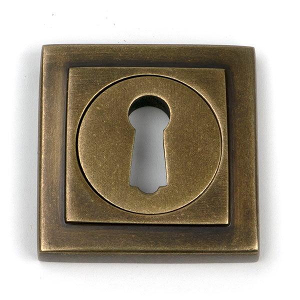 Burnished Brass Round Escutcheon (Square)