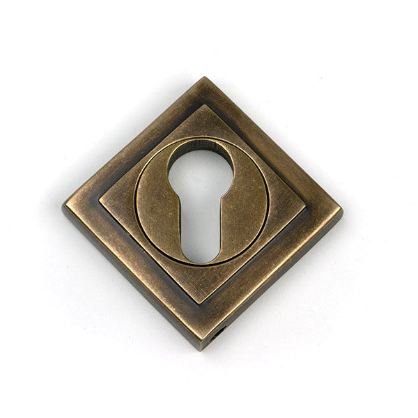 Burnished Brass Round Euro Escutcheon (Square)