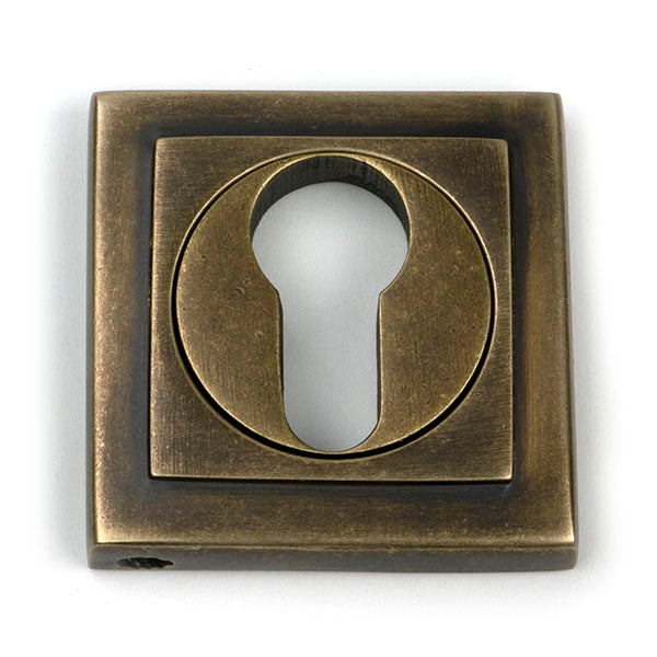 Burnished Brass Round Euro Escutcheon (Square)