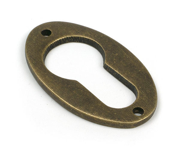 Burnished Brass Oval Euro Escutcheon