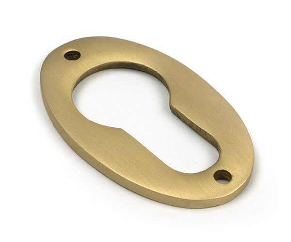 Satin Brass Oval Euro Escutcheon