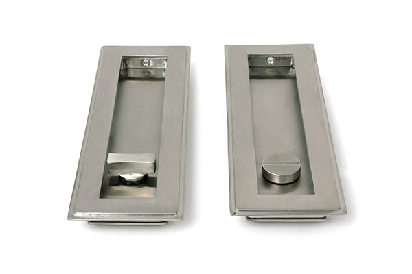 Satin Marine SS (316) 175mm Art Deco Rectangular Pull - Privacy Set