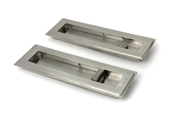 Satin Marine SS (316) 175mm Art Deco Rectangular Pull - Privacy Set