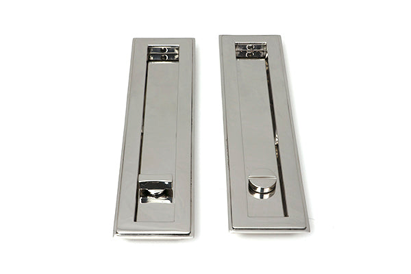Polished Marine SS (316) 250mm Art Deco Rectangular Pull -Privacy Set