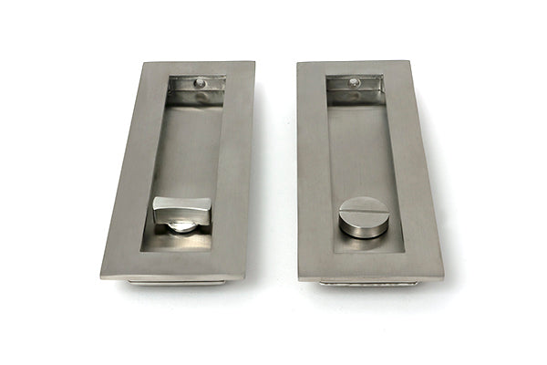Satin Marine SS (316) 175mm Plain Rectangular Pull - Privacy Set