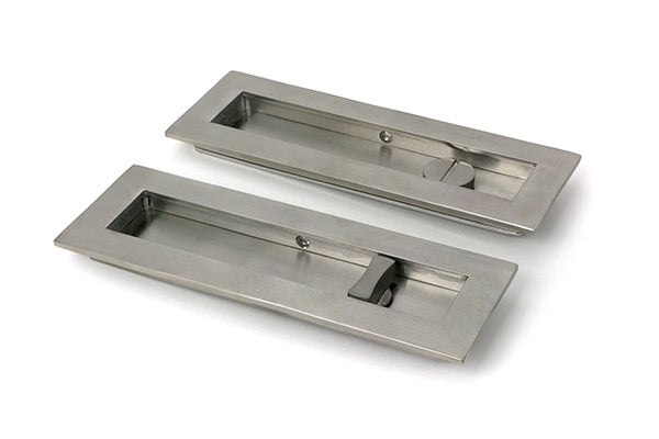 Satin Marine SS (316) 175mm Plain Rectangular Pull - Privacy Set