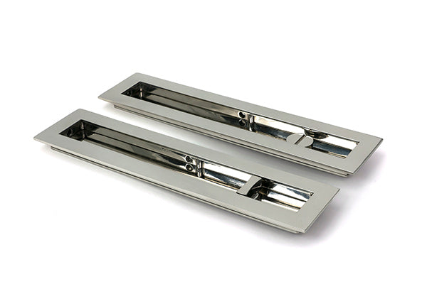 Polished Marine SS (316) 250mm Plain Rectangular Pull - Privacy Set