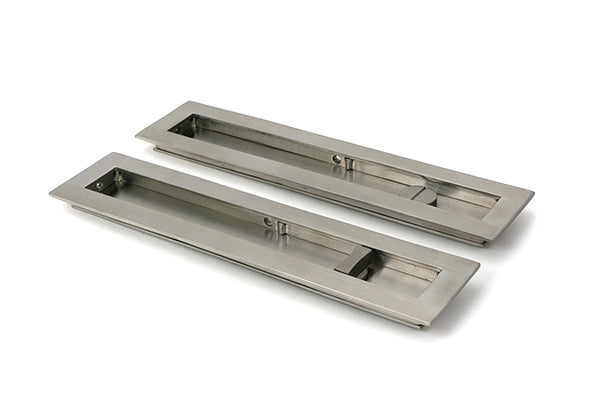 Satin Marine SS (316) 250mm Plain Rectangular Pull - Privacy Set