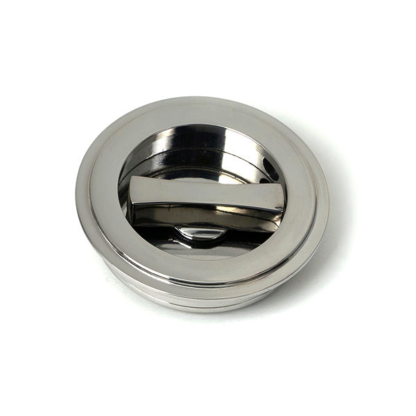 Polished Marine SS (316) 60mm Art Deco Round Pull - Privacy Set