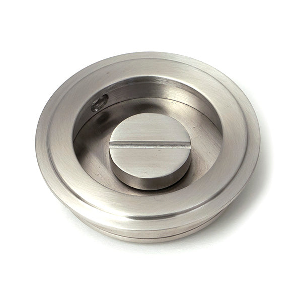 Satin Marine SS (316) 60mm Art Deco Round Pull - Privacy Set