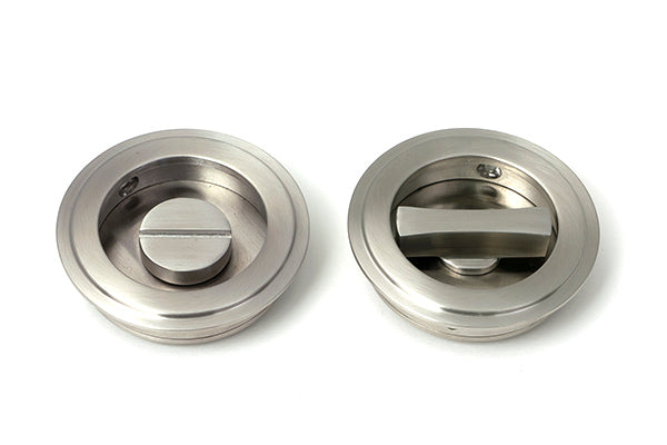 Satin Marine SS (316) 60mm Art Deco Round Pull - Privacy Set