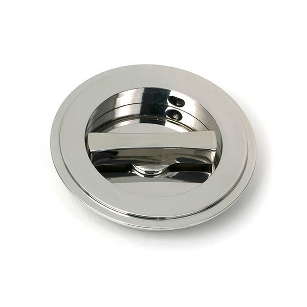 Polished Marine SS (316) 75mm Art Deco Round Pull - Privacy Set