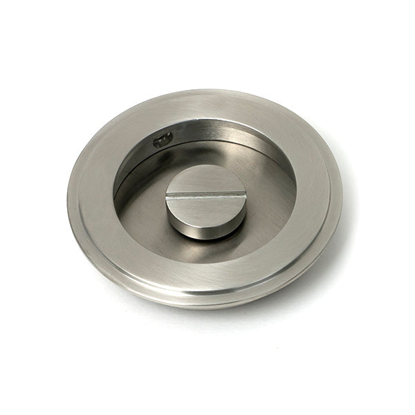 Satin Marine SS (316) 75mm Art Deco Round Pull - Privacy Set