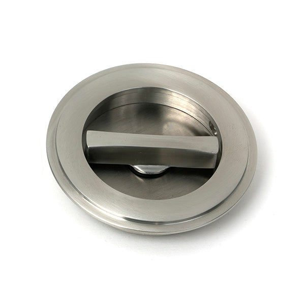 Satin Marine SS (316) 75mm Art Deco Round Pull - Privacy Set