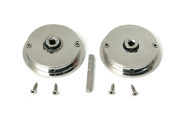 Polished Marine SS (316) 60mm Plain Round Pull - Privacy Set