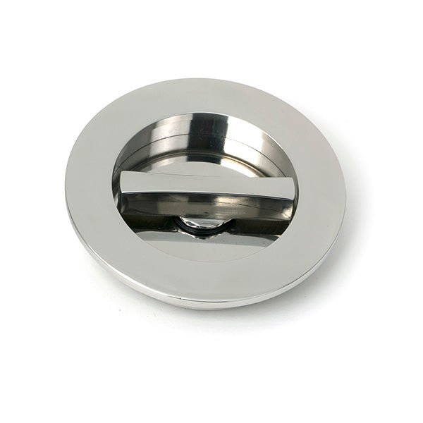 Polished Marine SS (316) 75mm Plain Round Pull - Privacy Set