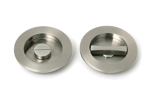 Satin Marine SS (316) 75mm Plain Round Pull - Privacy Set