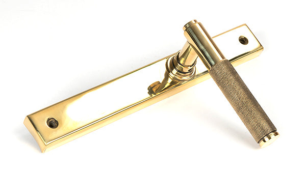Polished Brass Brompton Slimline Lever Espag. Latch Set