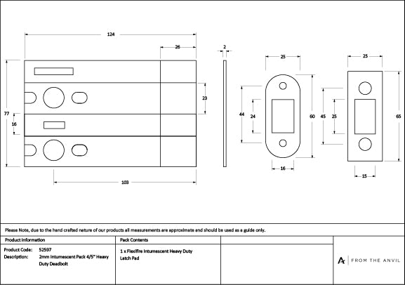 2mm Intumescent Pack for Anvil 4" & 5" Heavy Duty Deadbolts (FD 60)