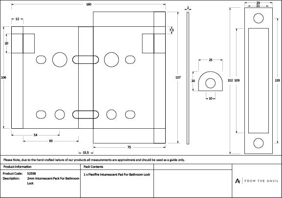 2mm Intumescent Pack for Anvil Bathroom Locks (FD 60)