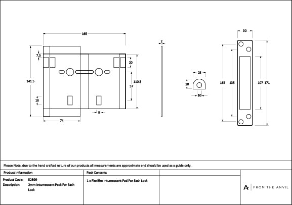 2mm Intumescent Pack for Anvil Sash Locks (FD 60)