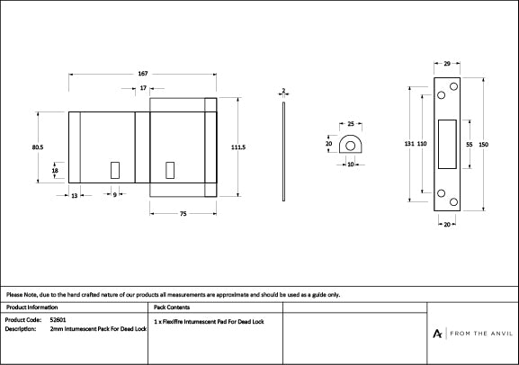 2mm Intumescent Pack for Anvil Dead Locks (FD 60)