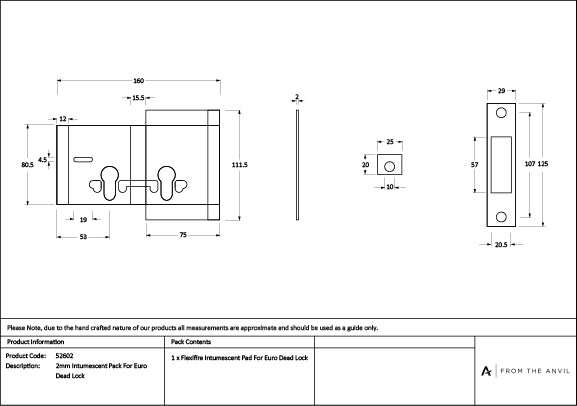 2mm Intumescent Pack for Anvil Euro Dead Locks (FD 60)