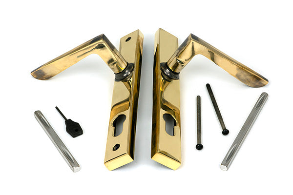 Aged Brass Eaton Slimline Lever Espag. Lock Set