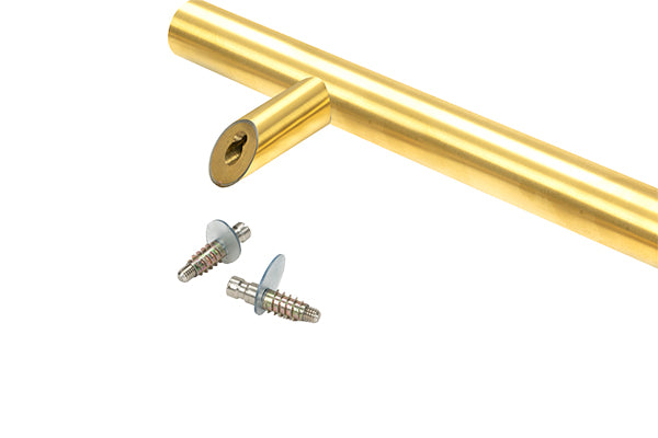 Aged Brass (316) 1.5m Offset T Bar Handle Secret Fix 32mm Ø