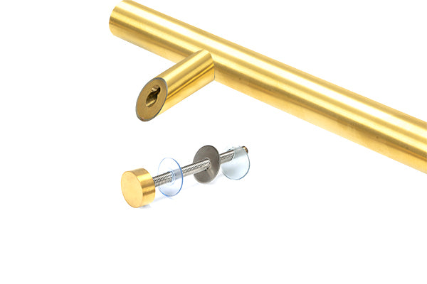Aged Brass (304) 100mm Bolt Fixings for T Bar (2) - Offset