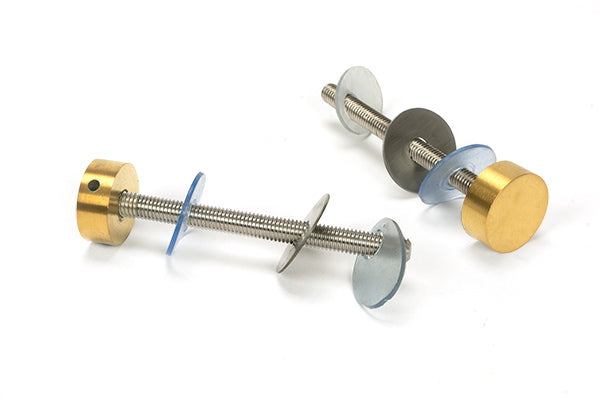 Aged Brass (304) 100mm Bolt Fixings for T Bar (2) - Offset
