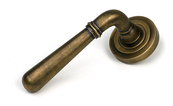 Burnished Brass Newbury Lever on Rose Set (Art Deco) - Unsprung