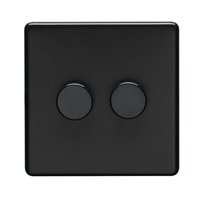 Eurolite Concealed 3mm 2 Gang Dimmer - Matt Black