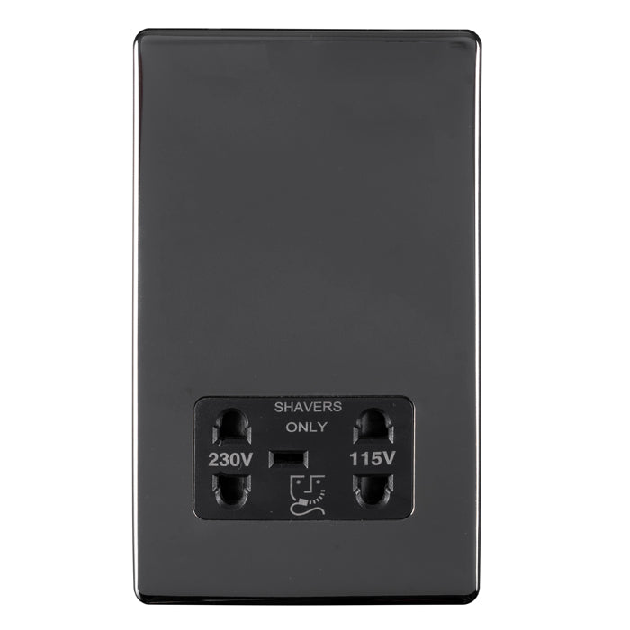 Eurolite Concealed 3mm Shaver Socket - Black Nickel