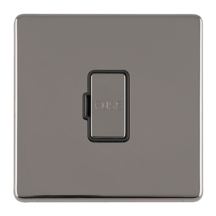 Eurolite Concealed 3mm 13Amp Unswitched Fuse Spur - Black Nickel