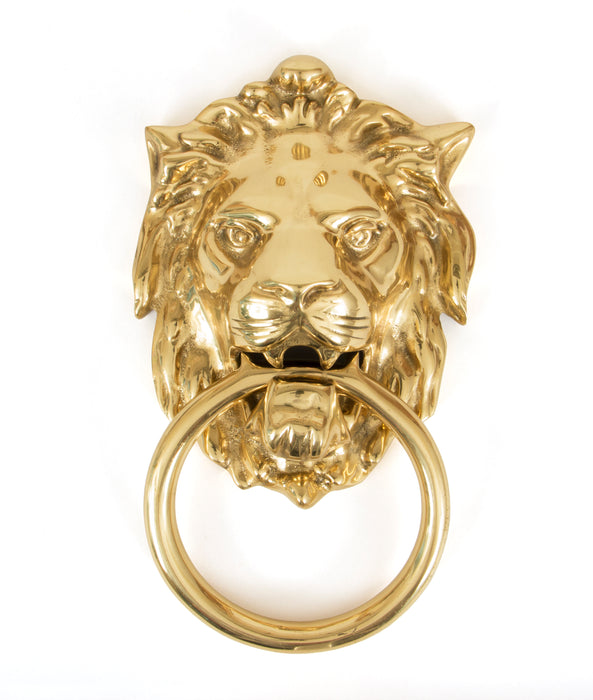 Polished Brass Lion Head Door Knocker