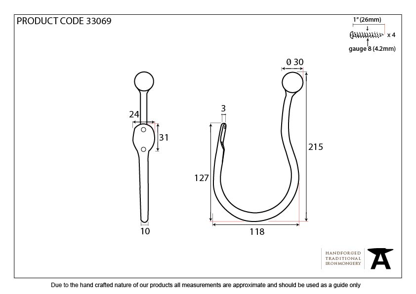 Pewter Curtain Tie Back (pair)