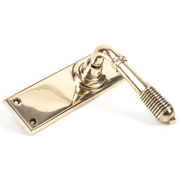 Aged Brass Reeded Lever Latch Set