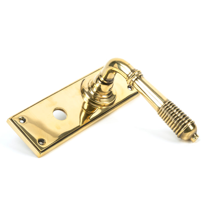 Aged Brass Reeded Lever Bathroom Set