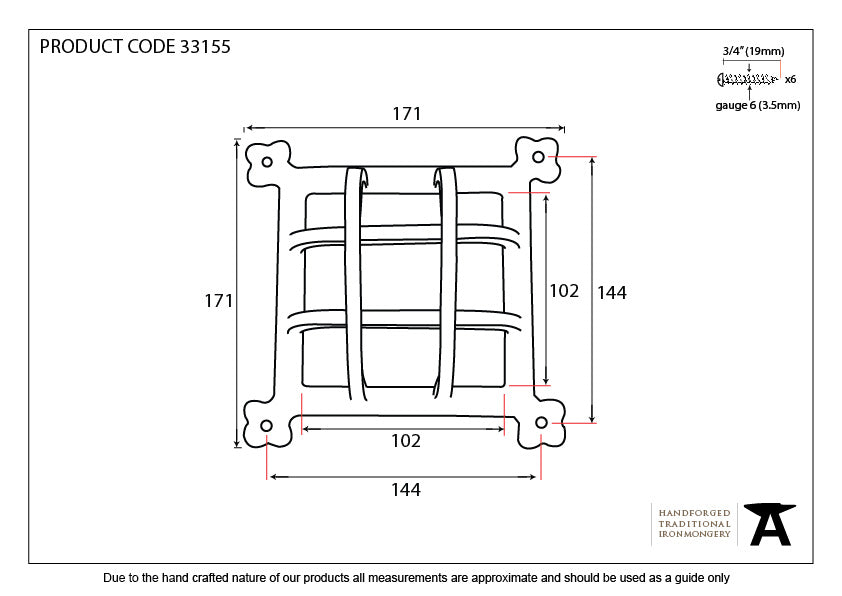 Black Raised Door Grill