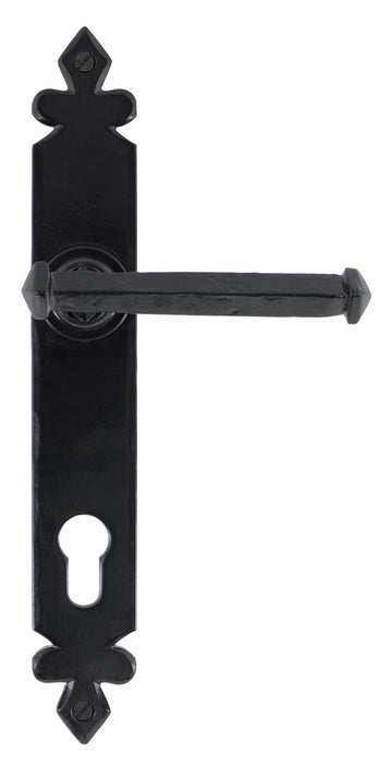 Black Tudor Lever Espag. Lock Set