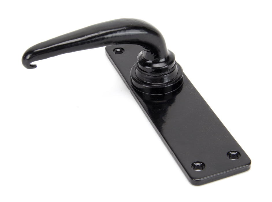 Black Smooth Lever Latch Set