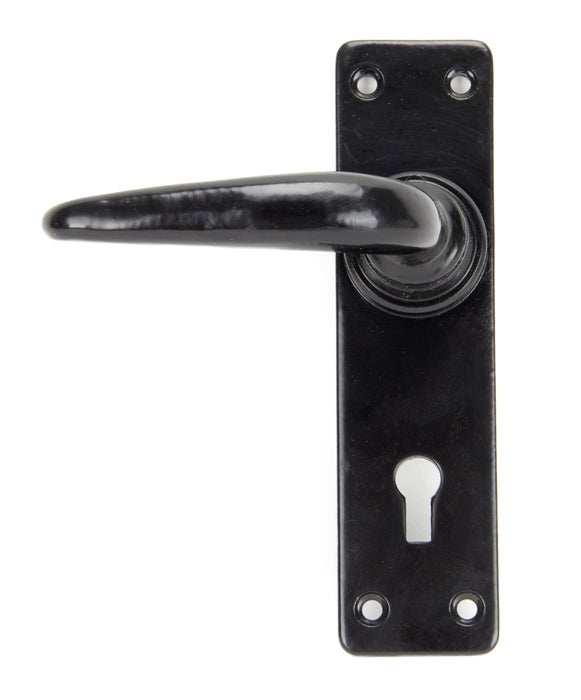 Black Smooth Lever Lock Set