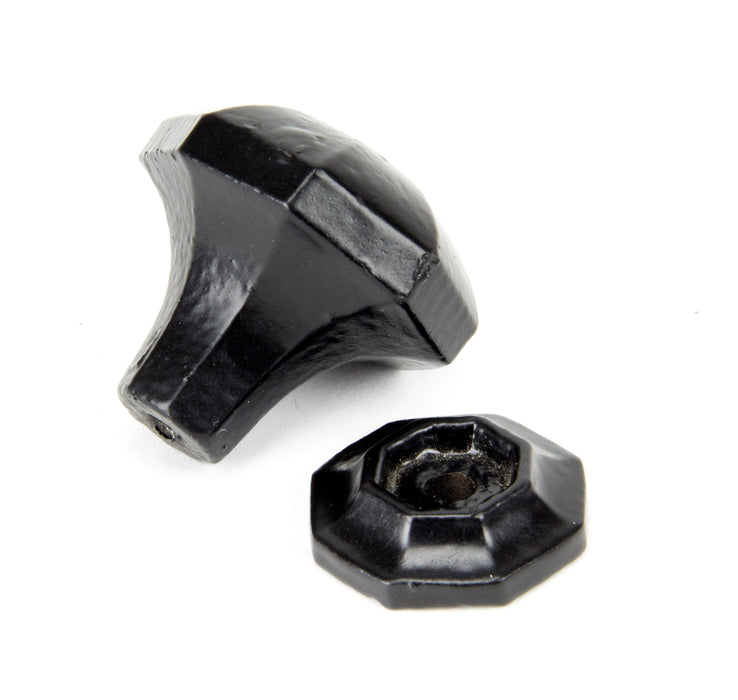 Black Octagonal Cabinet Knob - Small