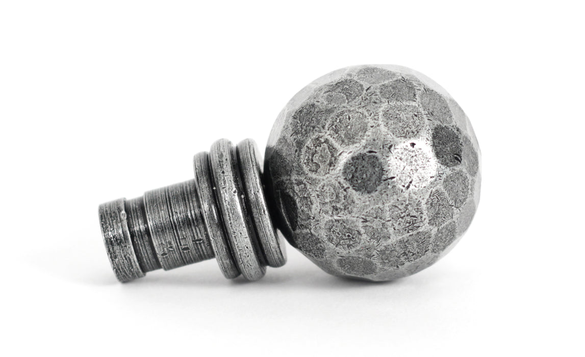 Pewter Hammered Ball Curtain Finial (pair)