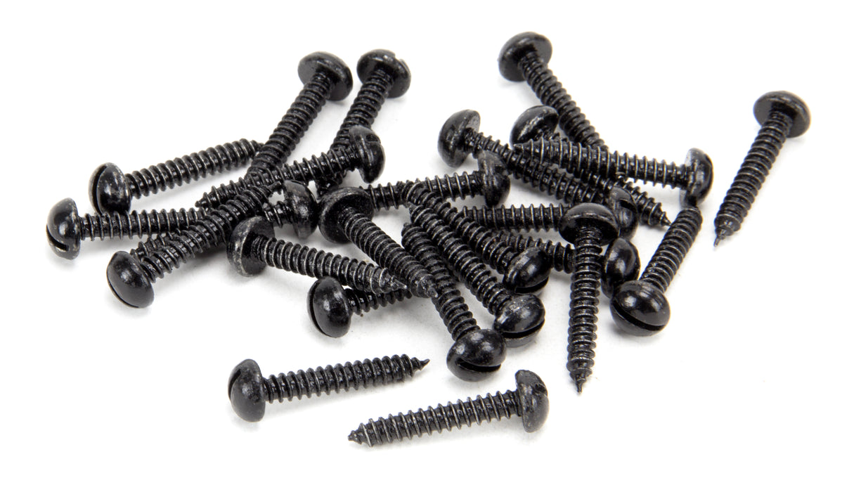 Black 8 x 1" Round Head Screws (25)