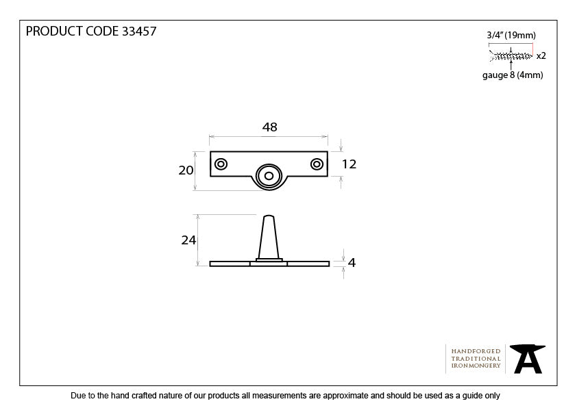 Polished Brass Offset Stay Pin