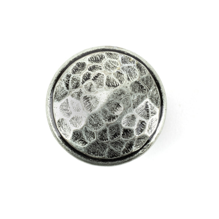 Pewter Hammered Cabinet Knob - Medium